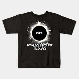 Total Solar Eclipse Paris Texas 2024 Totality Kids T-Shirt